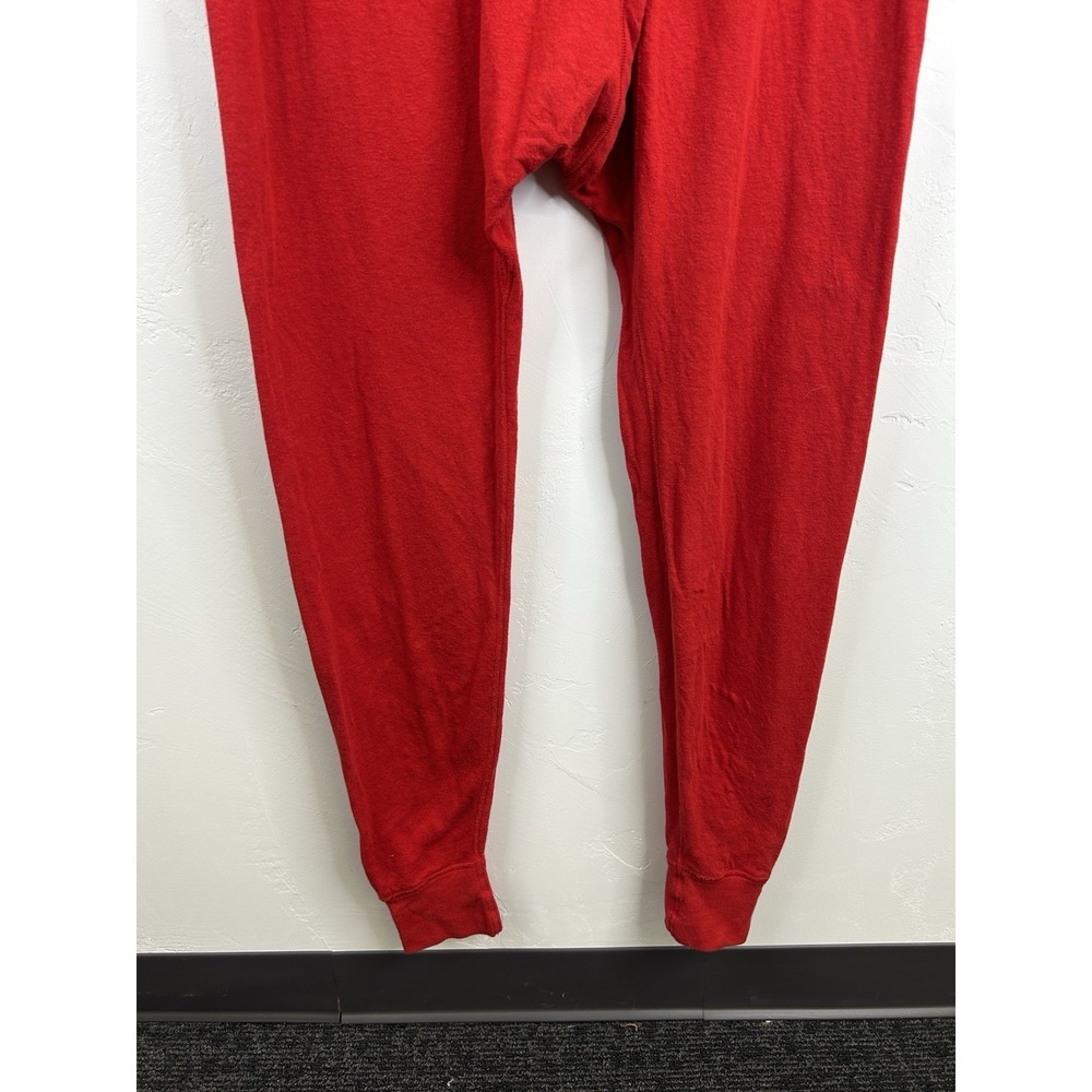 Vintage Thermal Union Suit Size L One Piece Long Johns Red Button Up Duofold - Picture 15 of 16